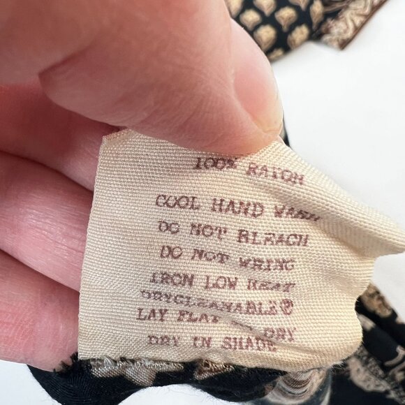 SPELL Bohemian Royale Playdress Charcoal Black Brown Paisley Floral Mini XS - Picture 14 of 16